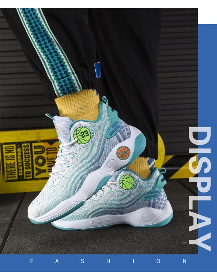 Men's High-Top Basketball Shoes - Breathable Mesh, Lightweight Injection Sole, Casual Sports Sneakers for Students & Athletes showcase 16