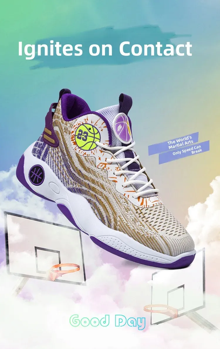 Men's High-Top Basketball Shoes - Breathable Mesh, Lightweight Injection Sole, Casual Sports Sneakers for Students & Athletes showcase 10