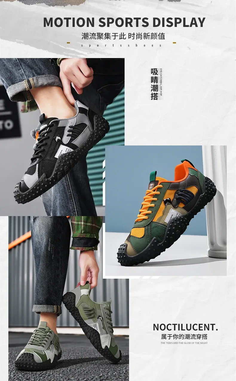 Men's Breathable Casual Sneakers for Outdoor Sports, Running, Hiking, and Tennis - Comfortable Soft Sole Male Shoes showcase 3
