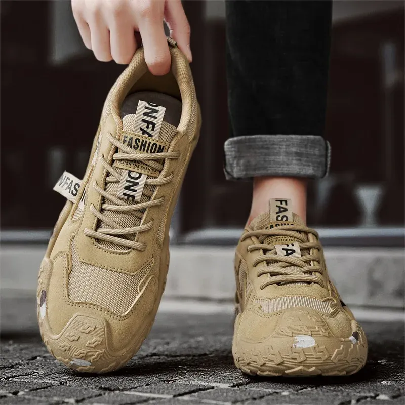 Men's Breathable Mesh Casual Work Sports Shoes - Low Cut Round Toe, Comfortable PVC Outsole, Fashionable Outdoor Climbing Sneakers for Spring/Summer/Autumn thumbnail 4
