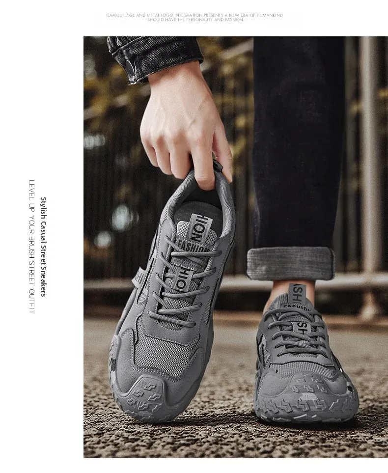Men's Breathable Mesh Casual Work Sports Shoes - Low Cut Round Toe, Comfortable PVC Outsole, Fashionable Outdoor Climbing Sneakers for Spring/Summer/Autumn showcase 12