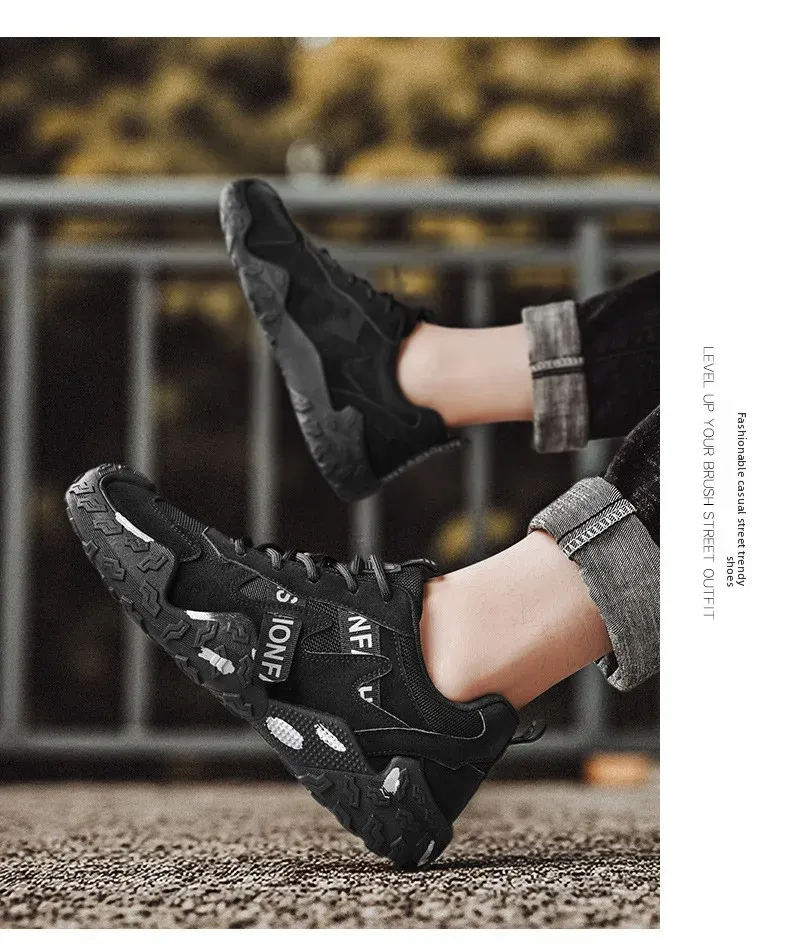 Men's Breathable Mesh Casual Work Sports Shoes - Low Cut Round Toe, Comfortable PVC Outsole, Fashionable Outdoor Climbing Sneakers for Spring/Summer/Autumn showcase 11