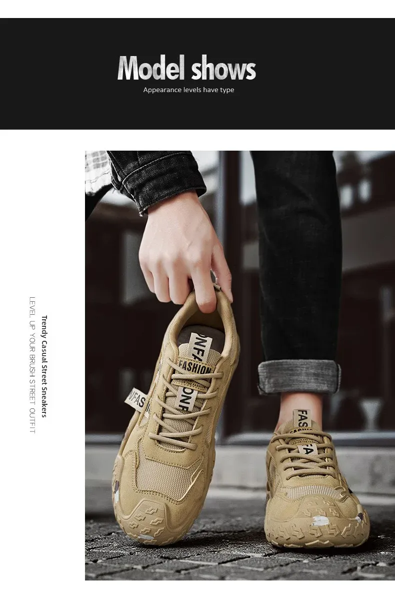 Men's Breathable Mesh Casual Work Sports Shoes - Low Cut Round Toe, Comfortable PVC Outsole, Fashionable Outdoor Climbing Sneakers for Spring/Summer/Autumn showcase 8