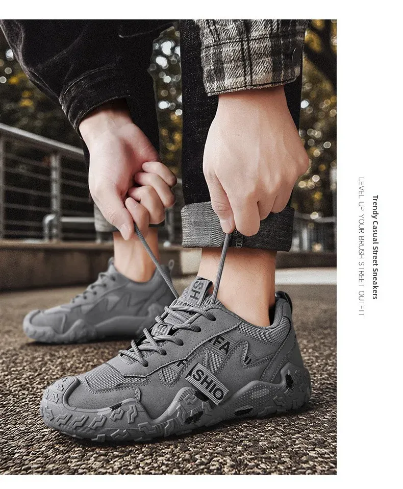 Men's Breathable Mesh Casual Work Sports Shoes - Low Cut Round Toe, Comfortable PVC Outsole, Fashionable Outdoor Climbing Sneakers for Spring/Summer/Autumn showcase 13