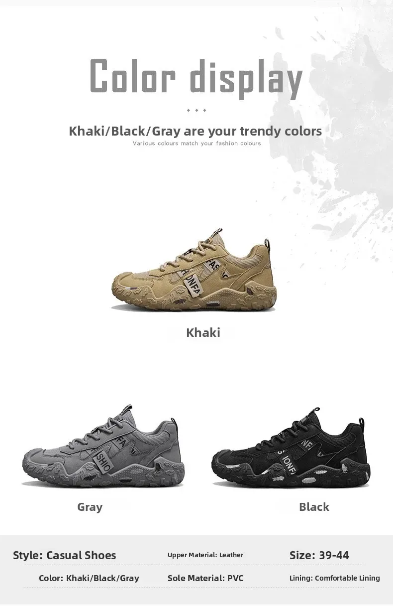 Men's Breathable Mesh Casual Work Sports Shoes - Low Cut Round Toe, Comfortable PVC Outsole, Fashionable Outdoor Climbing Sneakers for Spring/Summer/Autumn showcase 3
