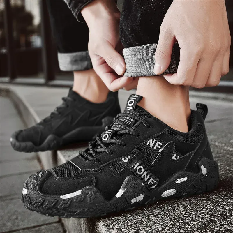 Men's Breathable Mesh Casual Work Sports Shoes - Low Cut Round Toe, Comfortable PVC Outsole, Fashionable Outdoor Climbing Sneakers for Spring/Summer/Autumn thumbnail 2
