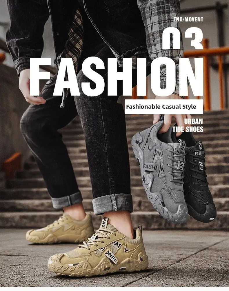 Men's Breathable Mesh Casual Work Sports Shoes - Low Cut Round Toe, Comfortable PVC Outsole, Fashionable Outdoor Climbing Sneakers for Spring/Summer/Autumn showcase 1