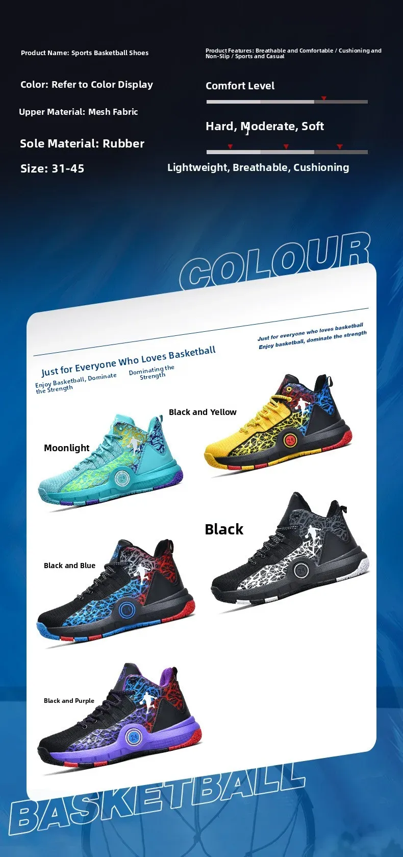 Breathable Kobe Basketball Shoes for Men: Lightweight, Quick-Dry, Wear-Resistant Summer Sports & Casual Footwear showcase 3