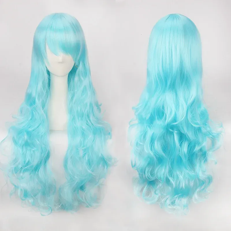 80CM Long Curly Synthetic Wig for Cosplay & Parties | Heat Resistant Fiber | Adjustable Cap | Vibrant Colors | Anime Costume Hair showcase 6