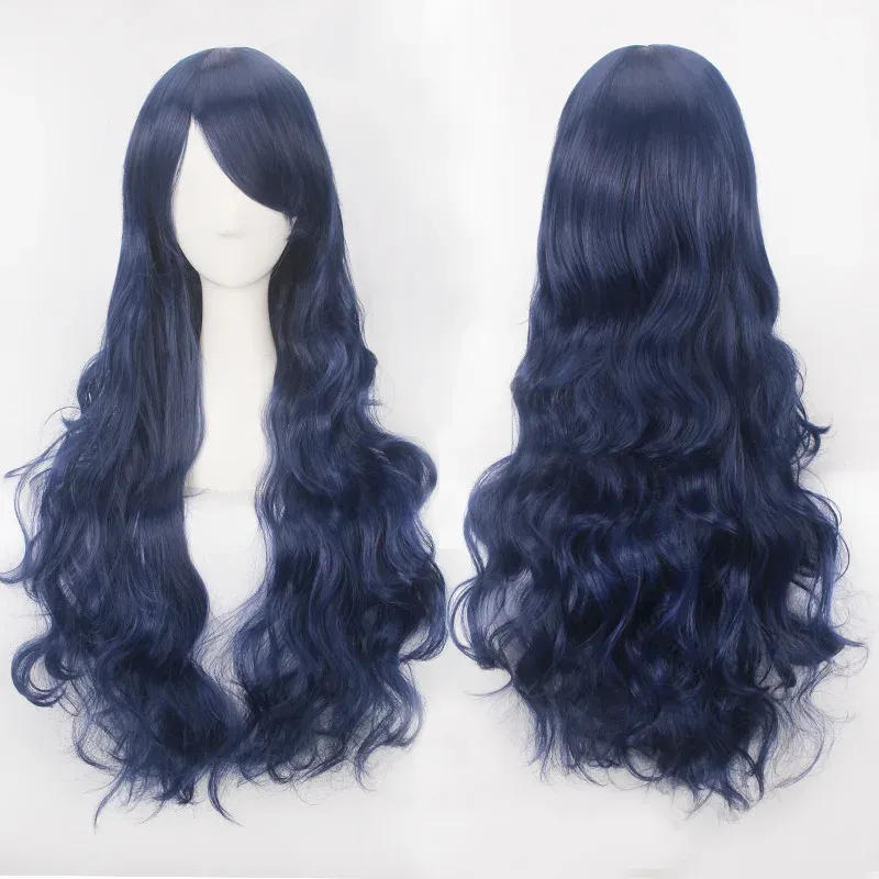 80CM Long Curly Synthetic Wig for Cosplay & Parties | Heat Resistant Fiber | Adjustable Cap | Vibrant Colors | Anime Costume Hair thumbnail 4