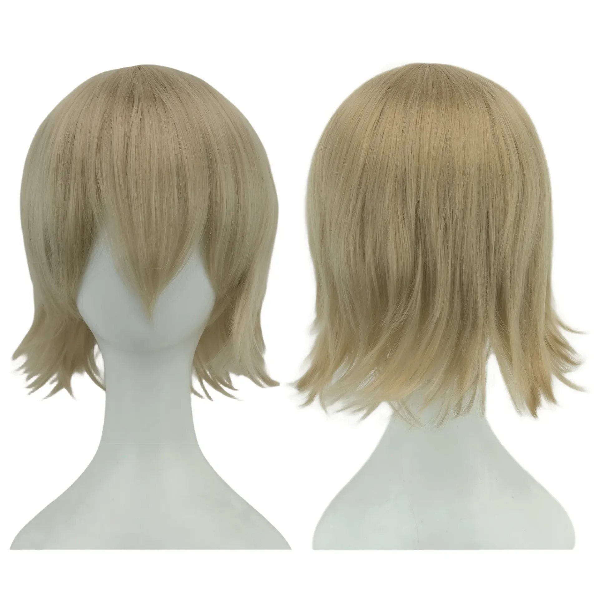 Short Bob Wig with Bangs - Synthetic Heat Resistant Cosplay Hair for Parties, Halloween, Lolita Style - Pink, Blonde, Orange thumbnail 3