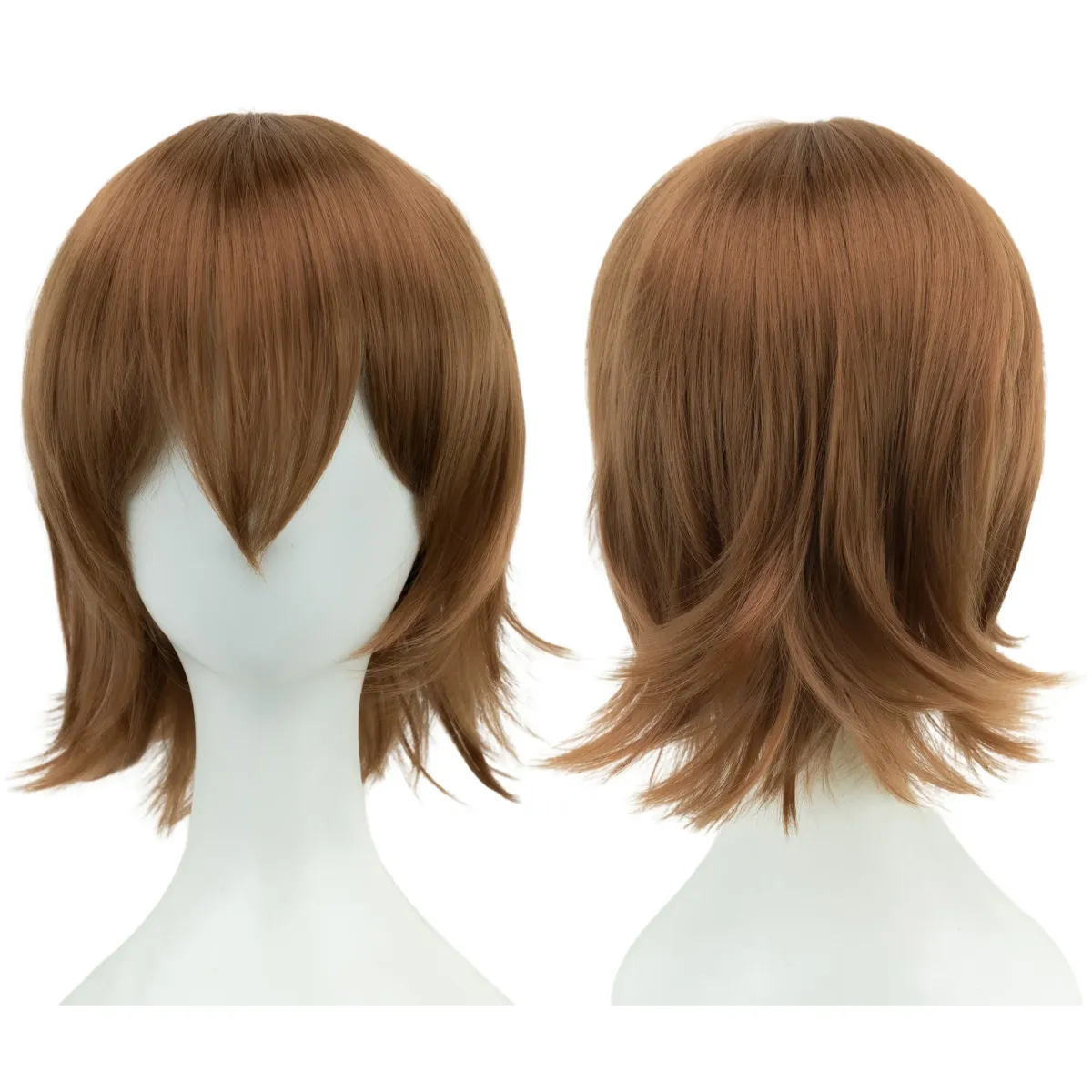 Short Bob Wig with Bangs - Synthetic Heat Resistant Cosplay Hair for Parties, Halloween, Lolita Style - Pink, Blonde, Orange showcase 9
