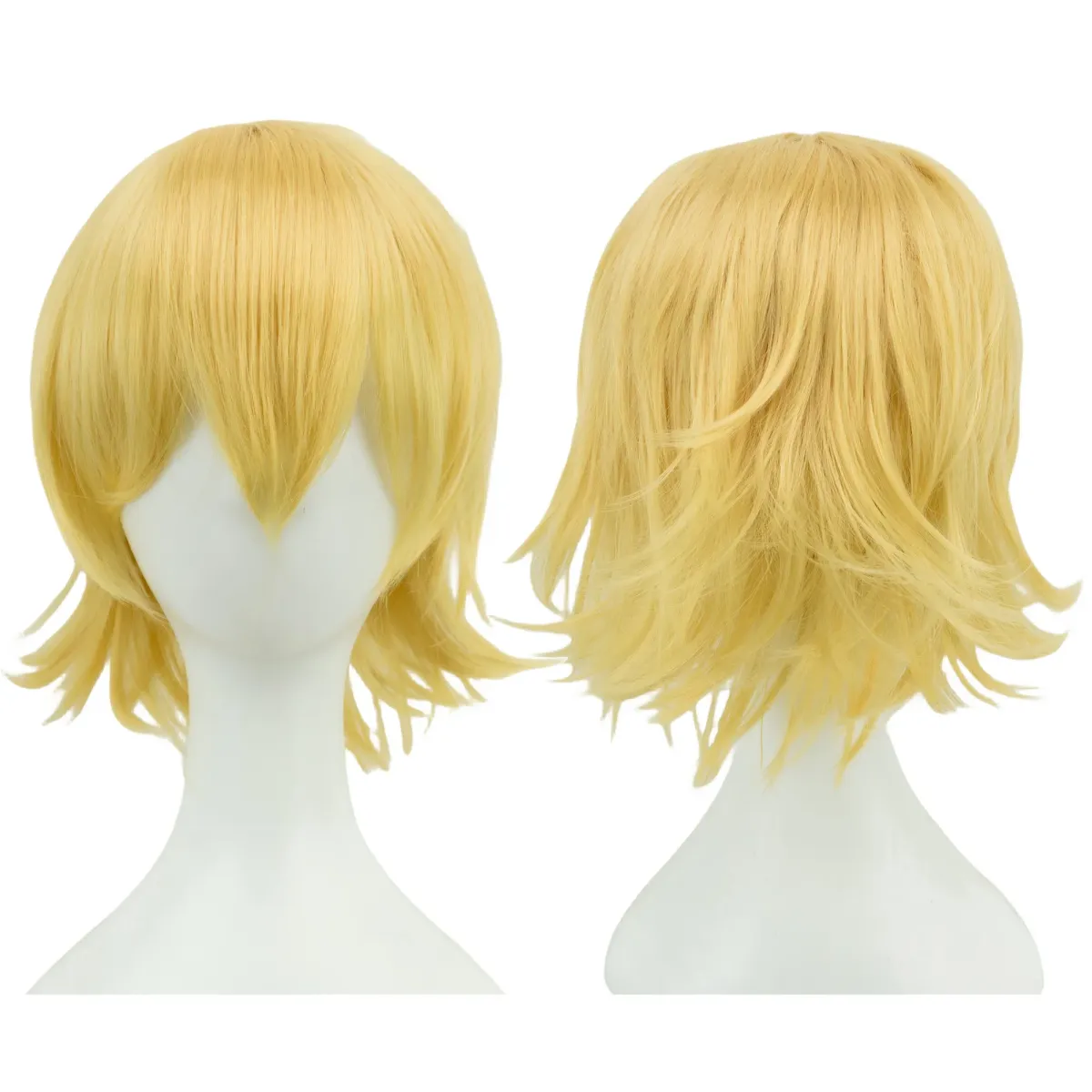 Short Bob Wig with Bangs - Synthetic Heat Resistant Cosplay Hair for Parties, Halloween, Lolita Style - Pink, Blonde, Orange showcase 1