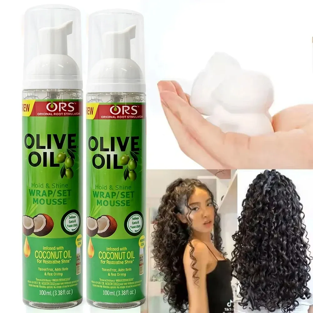 Strong Hold Curly Hair Mousse for Wigs & Natural Hair - 100ml Anti-Frizz Styling Foam with Olive Oil for Women - Image 4