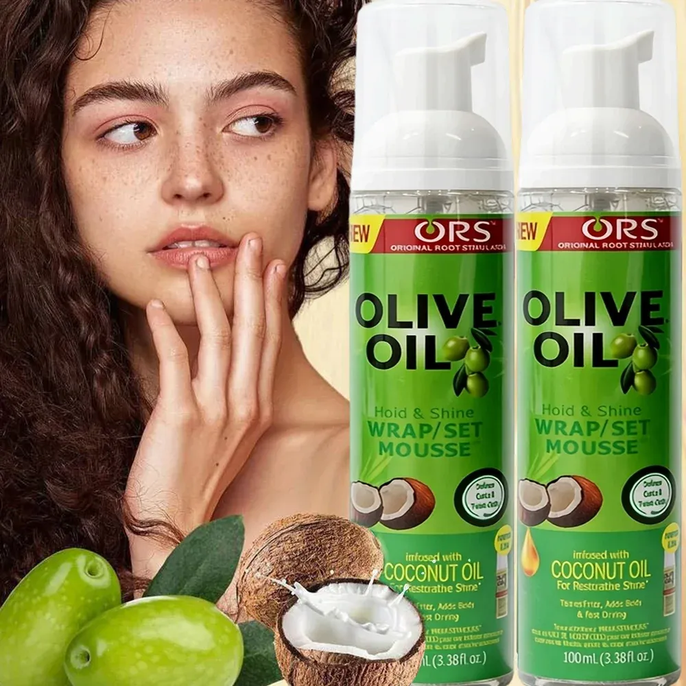 Strong Hold Curly Hair Mousse for Wigs & Natural Hair - 100ml Anti-Frizz Styling Foam with Olive Oil for Women - Image 2
