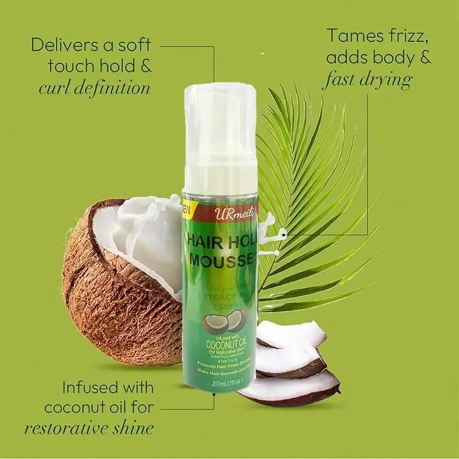 Strong Hold Curly Hair Mousse for Wigs & Natural Hair - Anti-Frizz Styling Foam with Olive Oil, 207ml, Women's Hair Styling Essential - Image 5