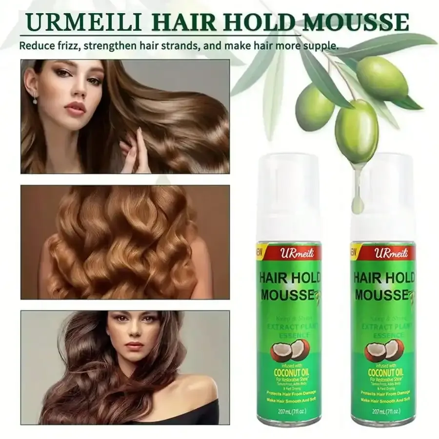 Strong Hold Curly Hair Mousse for Wigs & Natural Hair - Anti-Frizz Styling Foam with Olive Oil, 207ml, Women's Hair Styling Essential - Image 4