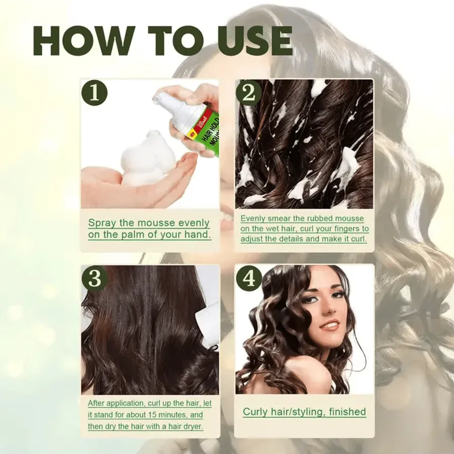 Strong Hold Curly Hair Mousse for Wigs & Natural Hair - Anti-Frizz Styling Foam with Olive Oil, 207ml, Women's Hair Styling Essential showcase 4