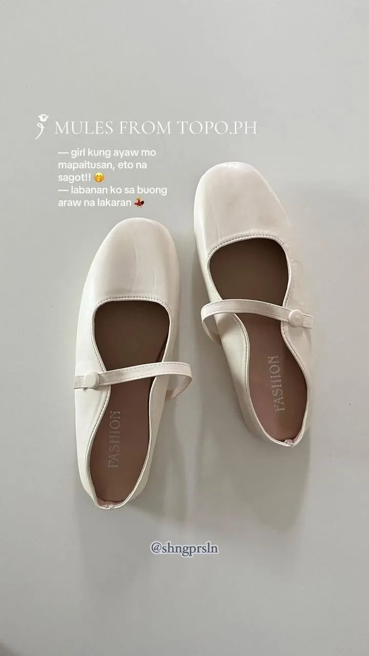 White Mary Jane Style Mules