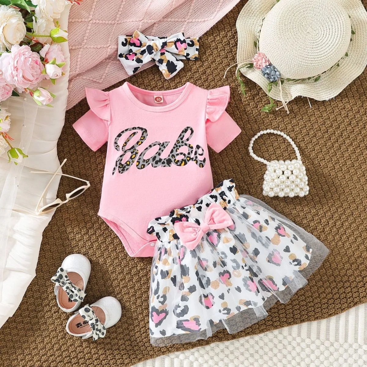 Baby Girl Leopard Print Outfit Set