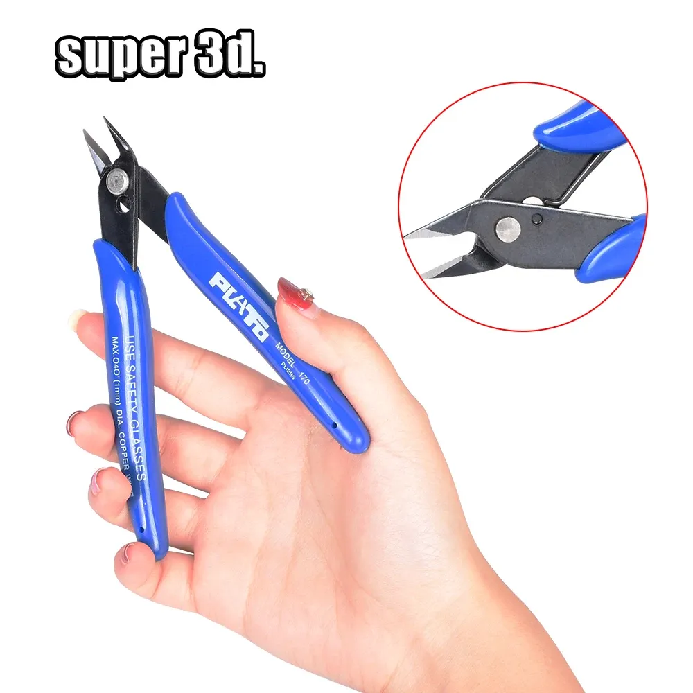 PLATO 170 Electronic Diagonal Pliers - Precision Wire Cutter for DIY Electronics, Model Making, 3D Printer Parts, and Jewelry Crafting - Image 3