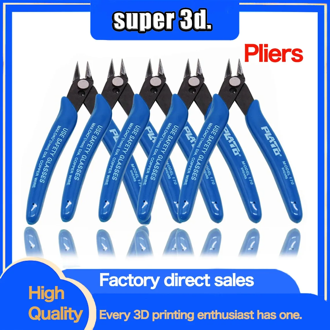 PLATO 170 Electronic Diagonal Pliers - Precision Wire Cutter for DIY Electronics, Model Making, 3D Printer Parts, and Jewelry Crafting