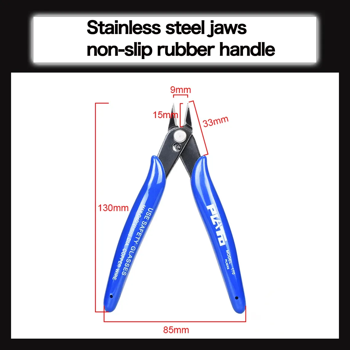PLATO 170 Electronic Diagonal Pliers - Precision Wire Cutter for DIY Electronics, Model Making, 3D Printer Parts, and Jewelry Crafting - Image 4