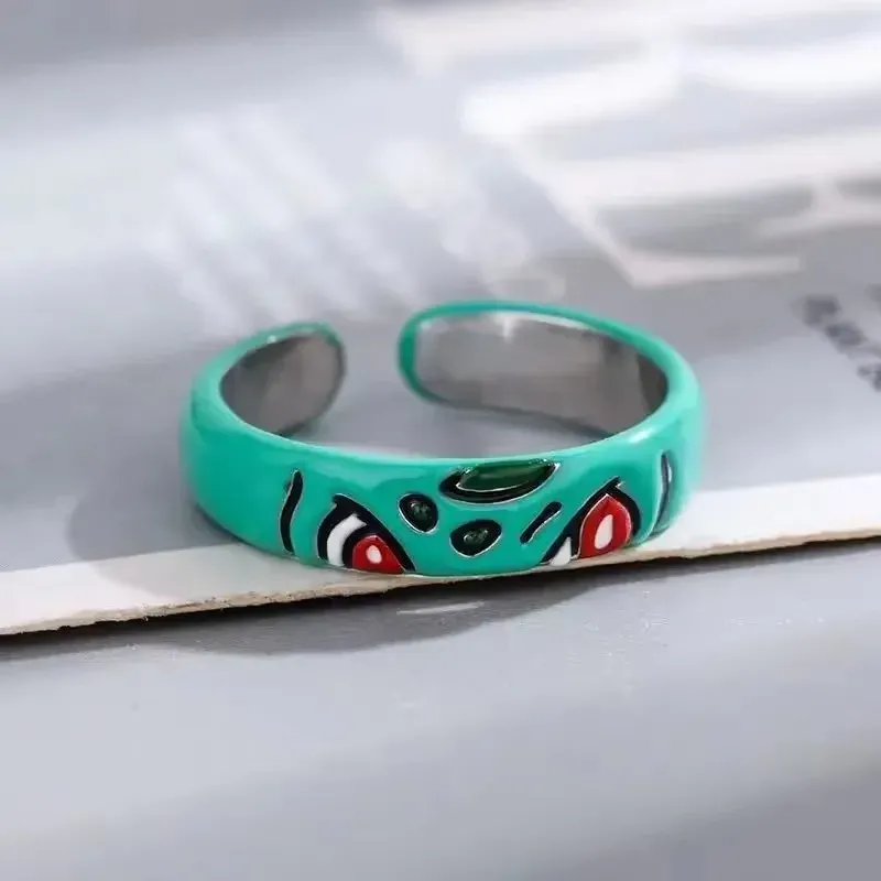 Pokemon Dratini Couple Ring S925 Sterling Silver Adjustable Cartoon Anime Peripheral Fashion Gift for Fans - Image 2