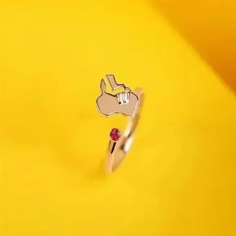 Pokemon Dratini Couple Ring S925 Sterling Silver Adjustable Cartoon Anime Peripheral Fashion Gift for Fans - Image 5