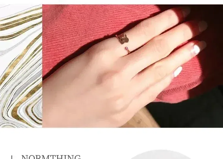 Pokemon Dratini Couple Ring S925 Sterling Silver Adjustable Cartoon Anime Peripheral Fashion Gift for Fans showcase 1