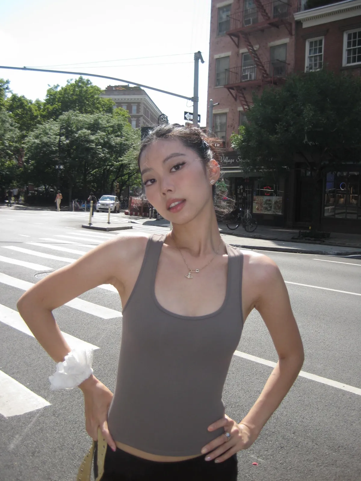 Women's Sexy Camisole Tank Top with Wide Shoulder Straps, Casual Sports Wear, Sueded Stretch Jersey, Close Fit for Daily Use showcase 20