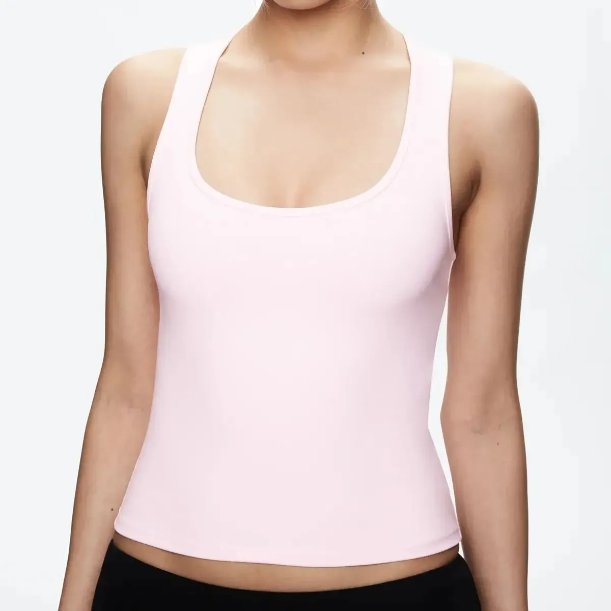 Women's Sexy Camisole Tank Top with Wide Shoulder Straps, Casual Sports Wear, Sueded Stretch Jersey, Close Fit for Daily Use - Image 5
