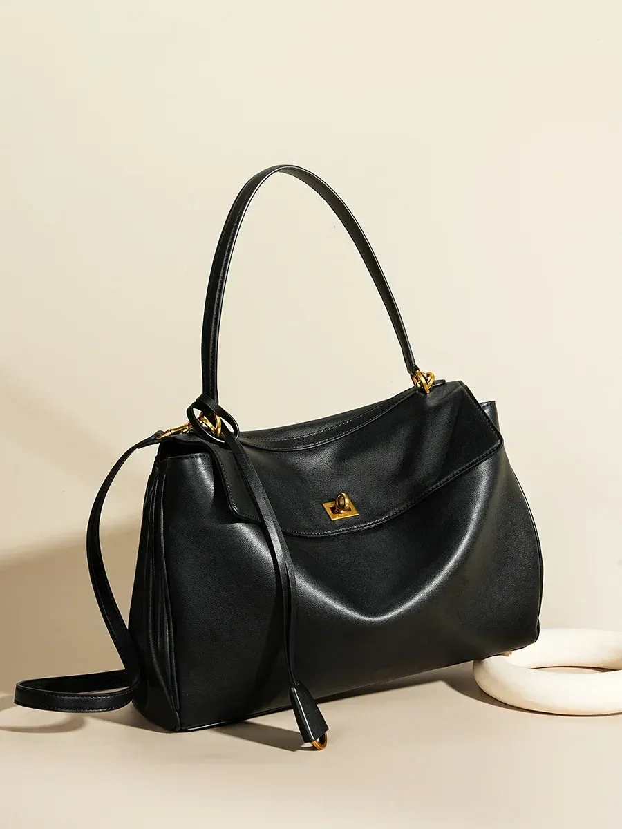 Rodeobag Large Capacity Genuine Leather Women's Underarm Bag with Advanced Lock - Fashionable & Versatile for Daily Use thumbnail 1