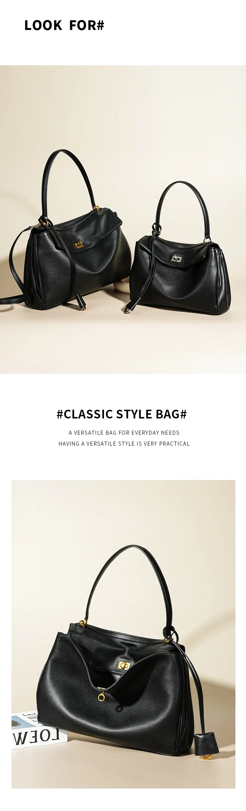 Rodeobag Large Capacity Genuine Leather Women's Underarm Bag with Advanced Lock - Fashionable & Versatile for Daily Use showcase 10