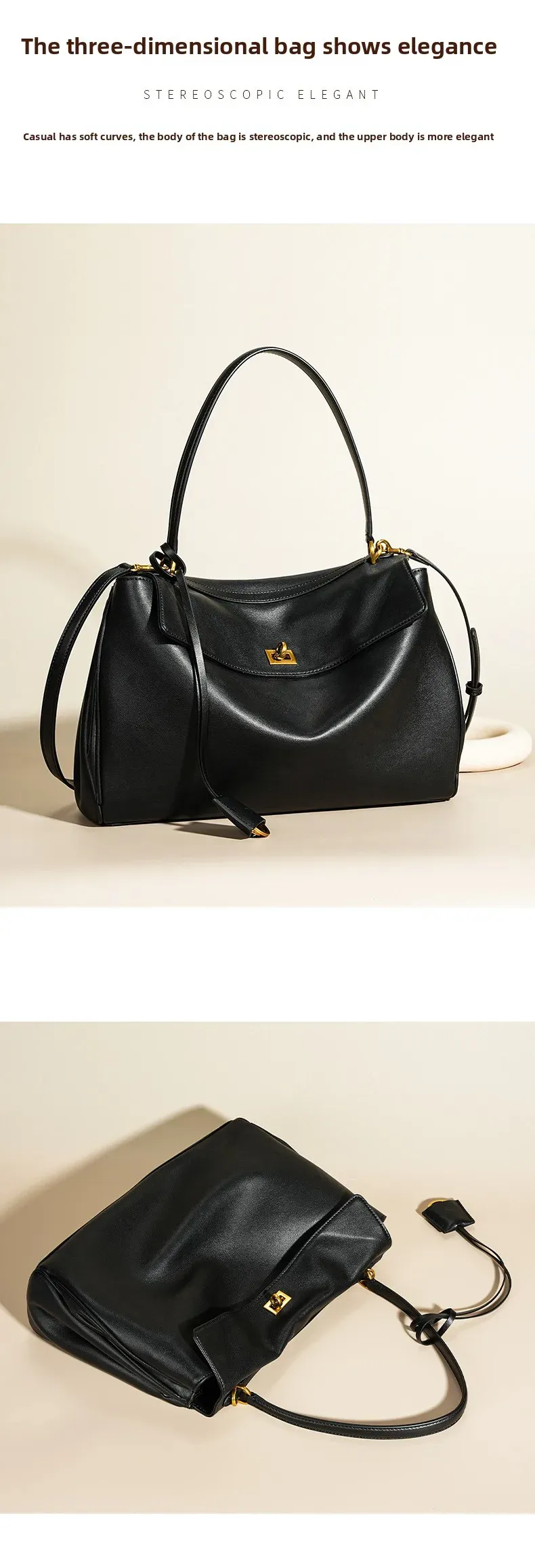 Rodeobag Large Capacity Genuine Leather Women's Underarm Bag with Advanced Lock - Fashionable & Versatile for Daily Use showcase 13