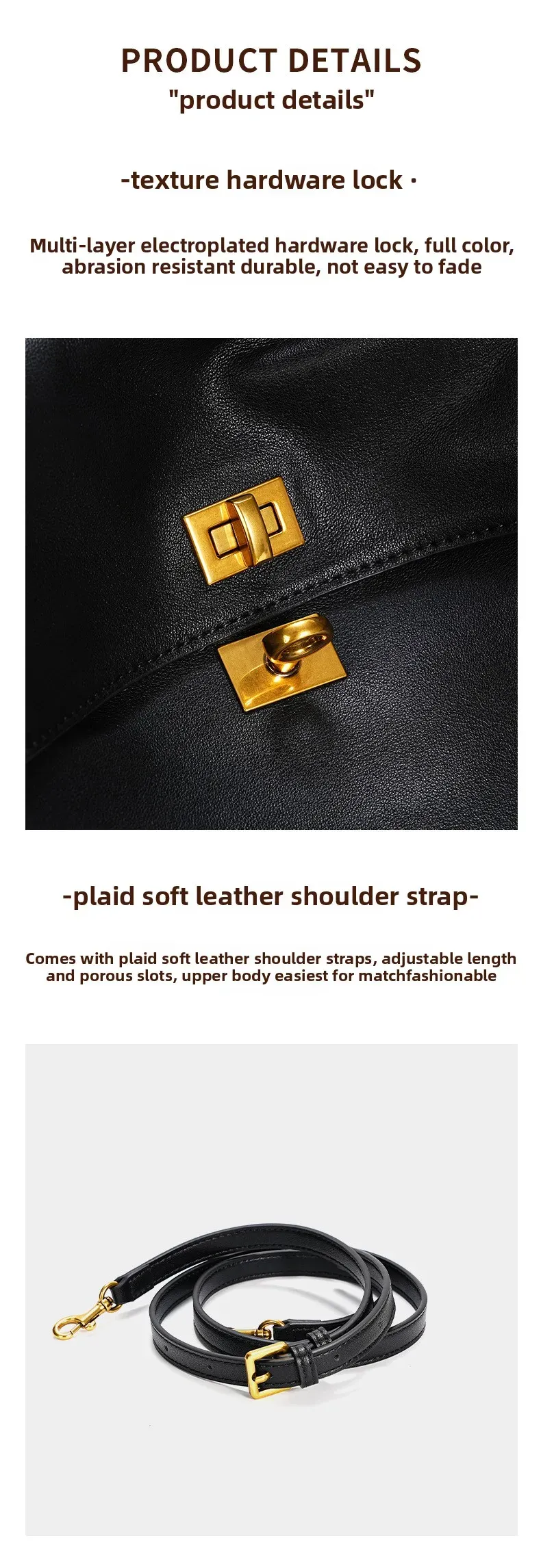 Rodeobag Large Capacity Genuine Leather Women's Underarm Bag with Advanced Lock - Fashionable & Versatile for Daily Use showcase 14