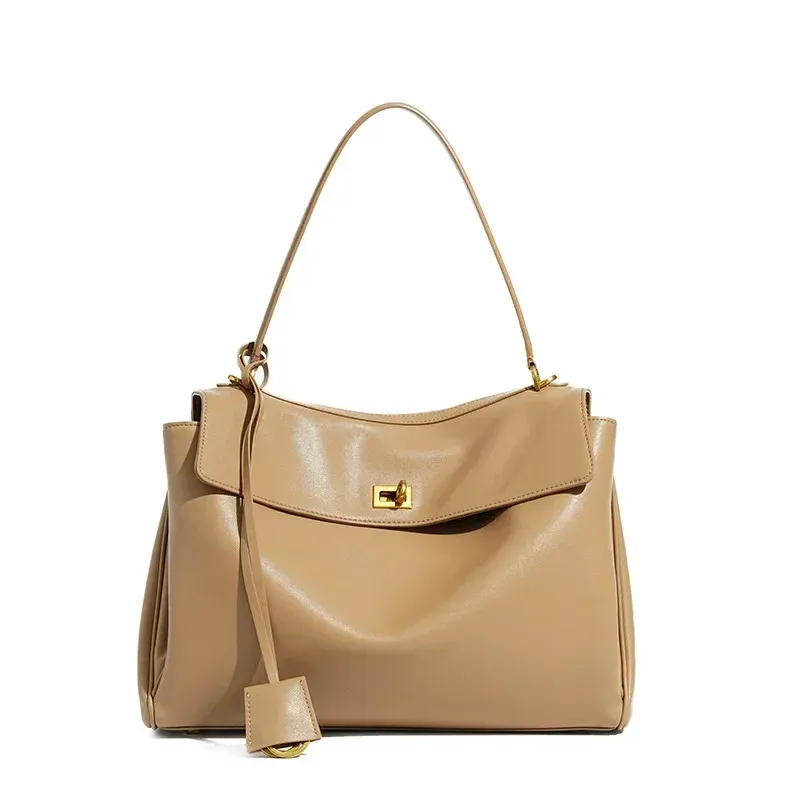 Rodeobag Large Capacity Genuine Leather Women's Underarm Bag with Advanced Lock - Fashionable & Versatile for Daily Use thumbnail 6