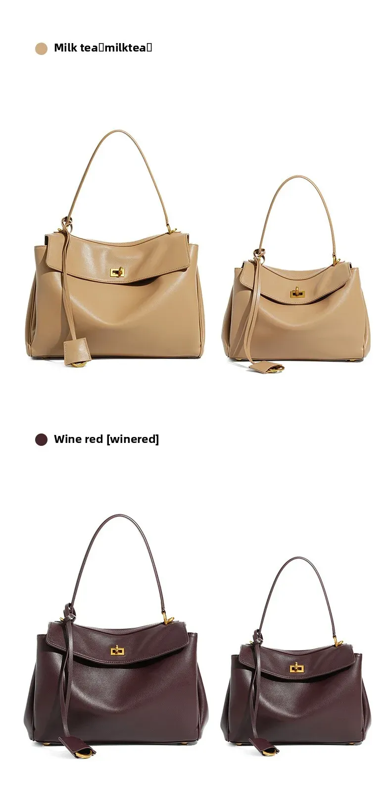 Rodeobag Large Capacity Genuine Leather Women's Underarm Bag with Advanced Lock - Fashionable & Versatile for Daily Use showcase 19