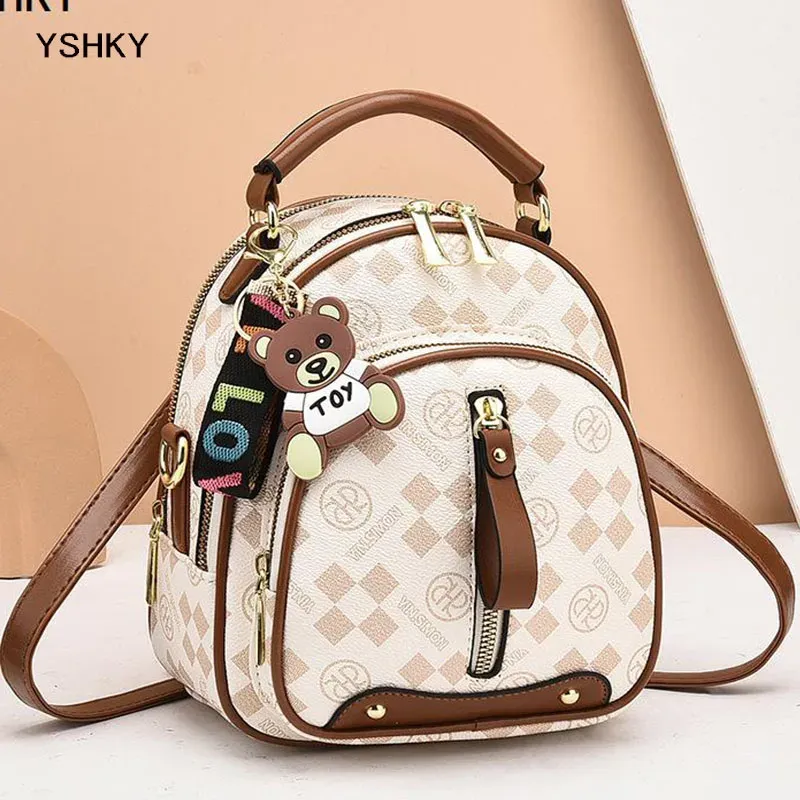 Women's Large Capacity PU Leather Shoulder Bag - Stylish Lychee Pattern Portable Bucket Messenger Bag for Ladies - Image 1