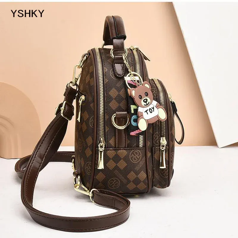 Women's Large Capacity PU Leather Shoulder Bag - Stylish Lychee Pattern Portable Bucket Messenger Bag for Ladies - Image 3