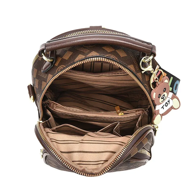 Women's Large Capacity PU Leather Shoulder Bag - Stylish Lychee Pattern Portable Bucket Messenger Bag for Ladies showcase 4