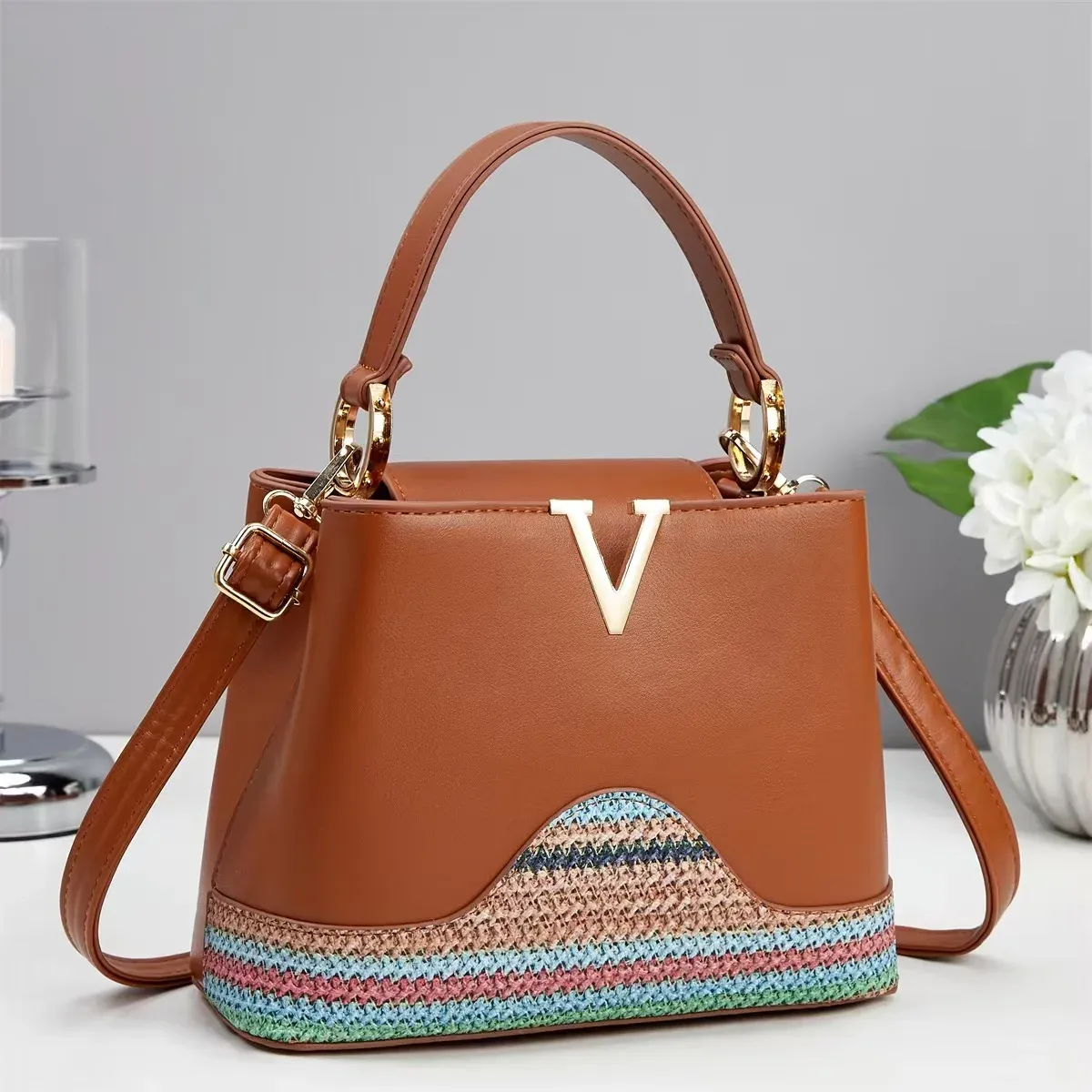 Luxury Designer Women's Shoulder Handbag 2025 - Premium Leather Monogram Printed Crossbody Bag for Fashionable Ladies - Image 5