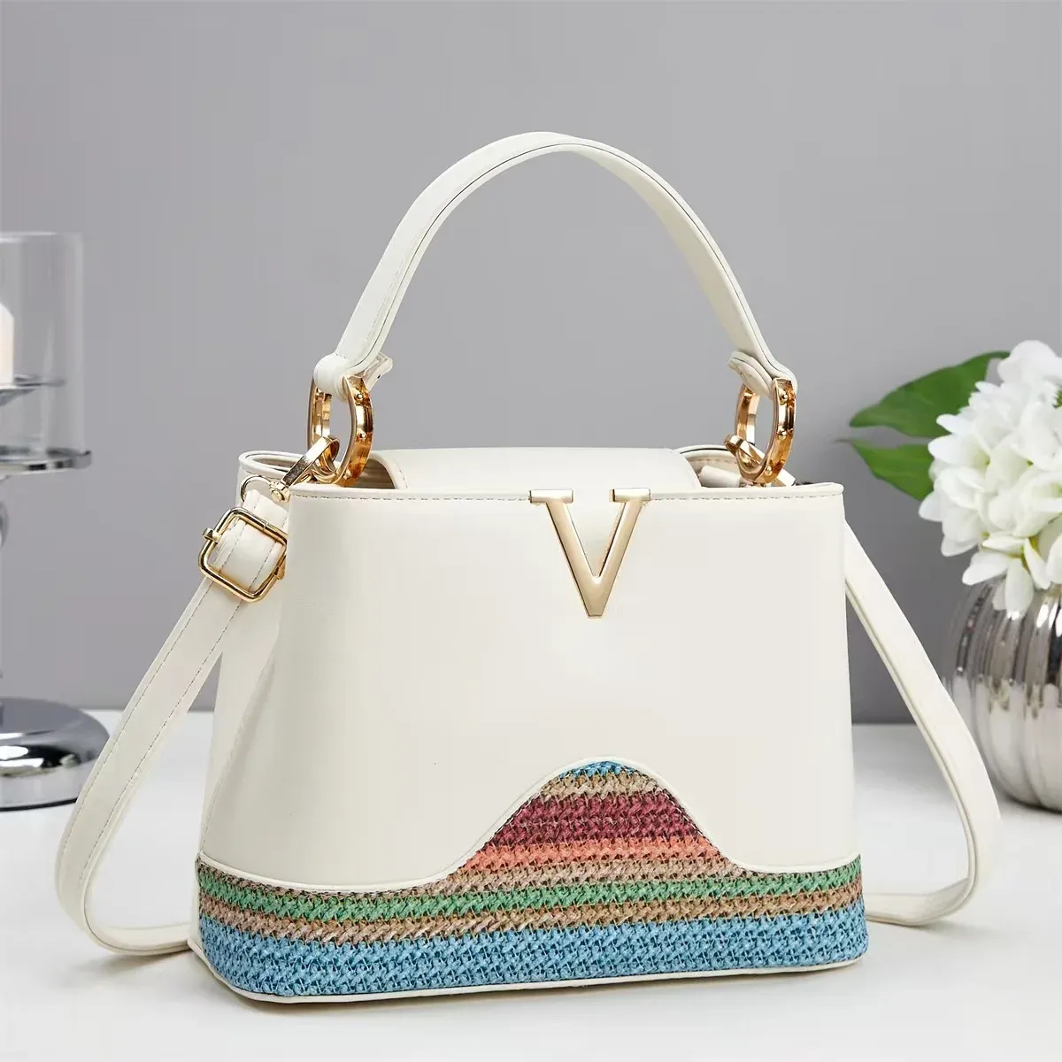 Luxury Designer Women's Shoulder Handbag 2025 - Premium Leather Monogram Printed Crossbody Bag for Fashionable Ladies - Image 1