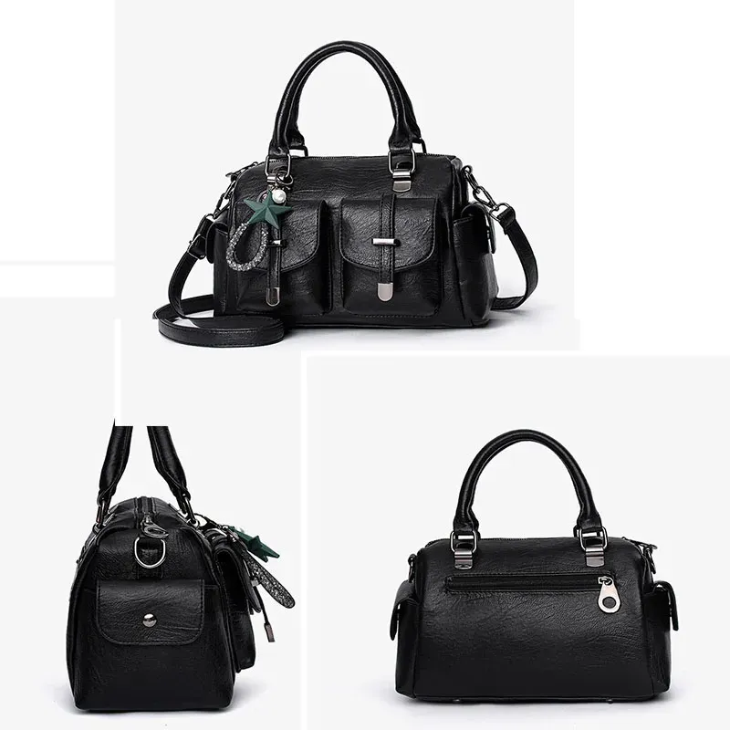 2025 Fashionable Women's Handbag Designer Shoulder Bag - High Quality Faux Leather Crossbody Travel Bag with Elegant Tassel Accent - Image 4