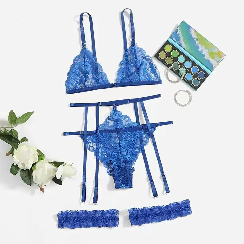 Toucheart 3-Piece Lace Lingerie Set for Women: Sexy Transparent Bra & Panty Sleepwear, Erotic Underwear for Intimate Occasions showcase 8