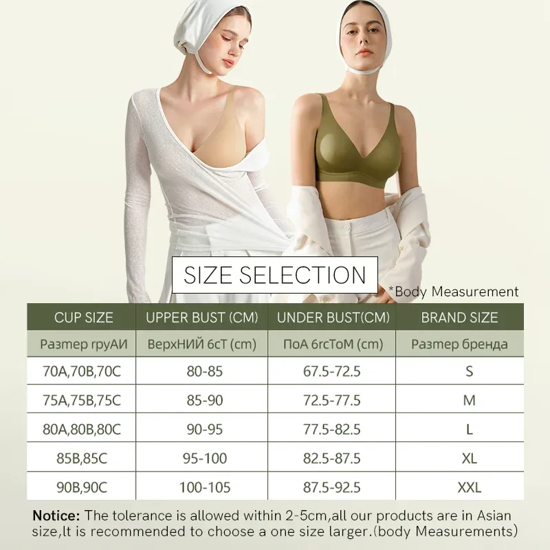SUJIIN Women's Sexy Seamless Wireless Bra - Push Up Padded Bralette with Invisible Lift V Neck, Soft Support for Everyday Comfort thumbnail 6