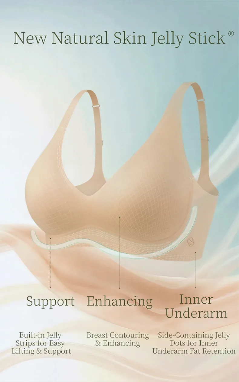 SUJIIN Women's Sexy Seamless Wireless Bra - Push Up Padded Bralette with Invisible Lift V Neck, Soft Support for Everyday Comfort showcase 11