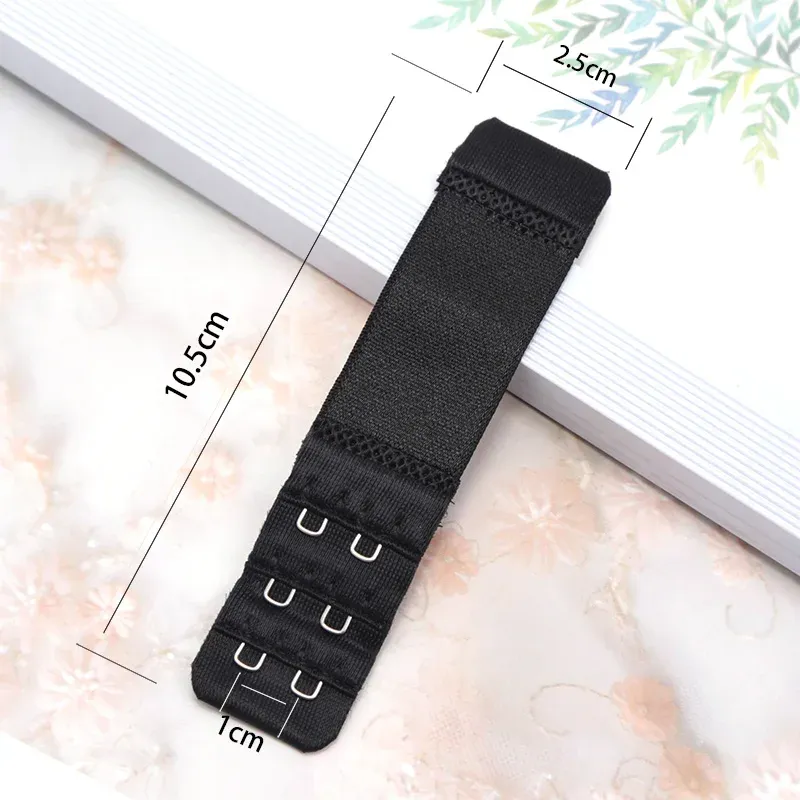 3pcs Women's 2 Hook Bra Extender Straps - Adjustable Nylon Elastic Belt Buckle Extenders for Comfort & Fit - Image 4