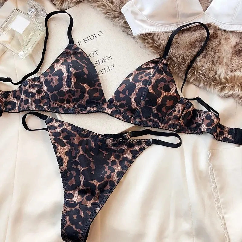 Women's Sexy Silken Triangle Cup Wireless Bra & Thong Lingerie Set - Seamless Bralette Intimates for Summer Comfort showcase 9