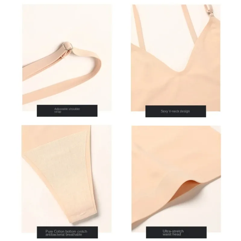 Women's Seamless T-Back Bra Set Wireless Push-Up Comfort Sports Underwear for Yoga & Everyday Wear - Image 6